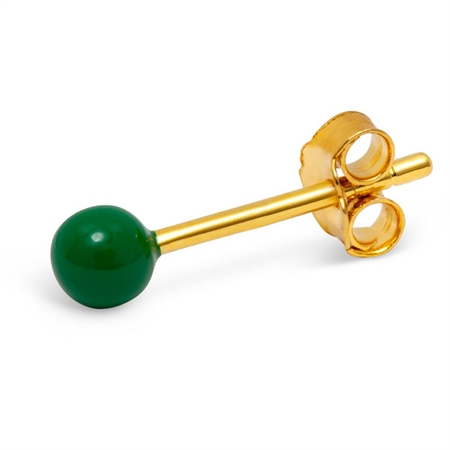 LULU Copenhagen Color Ball Green ørering i forgyldt sølv